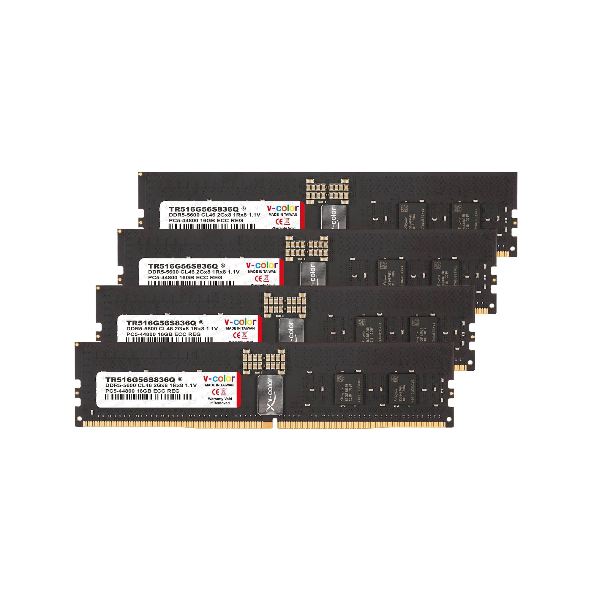 V-Color DDR5 64GB (16GBx4) 5600MHz CL36 Overclocking R-DIMM 2Gx8